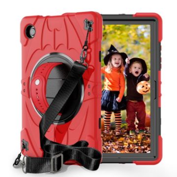 Samsung Galaxy Tab A8 Case: Red Black Bat Hand Grip Turntable Stand - 1