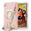 Samsung Galaxy Tab A8 Pink White Bat Hand Grip Turntable Stand Case - 1