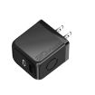 M167 PD 20W Type-C & USB QC 3.0 Fast Charger, US Plug, Black - 1