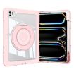 iPad Pro 13 2024 Pink Crystal Armor Hybrid Case with Pen Slot - 2