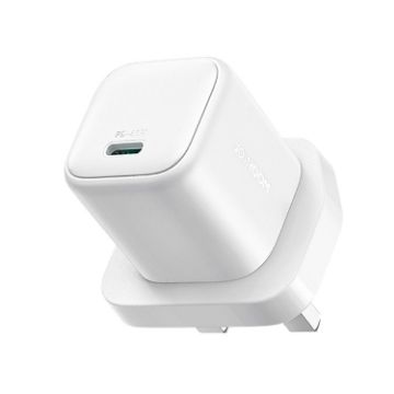 JOYROOM JR-TCG15 30W GaN USB-C Mini Charger, UK Plug, White - 1