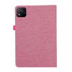 Infinix Xpad Rose Red Fabric Texture Flip Leather Tablet Case - 3