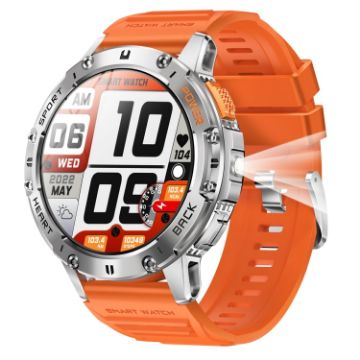 K65 1.43" Smart Watch with Bluetooth Call, Heart Rate & Blood Oxygen - Orange - 1