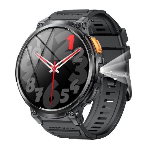 LEMFO K66 Smart Watch 1.85" Bluetooth Call, Heart Rate/Blood Oxygen, Black - 1