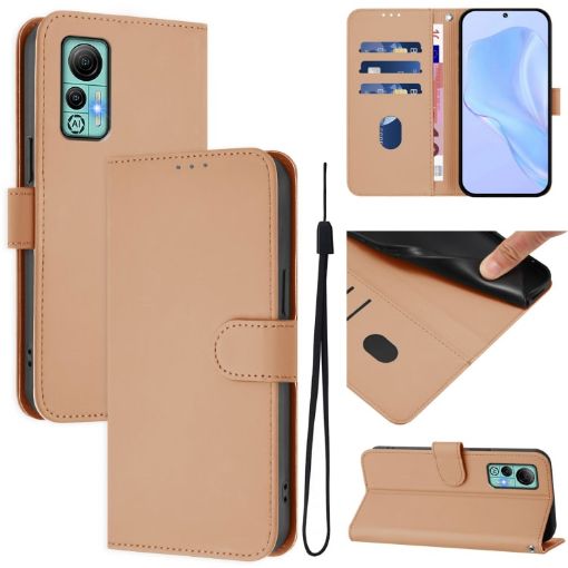 Ulefone Note 14 Leather Phone Case with Lanyard - Nude Color - 1