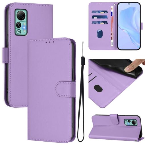 Ulefone Note 14 Leather Phone Case with Lanyard - Lavender Purple - 1