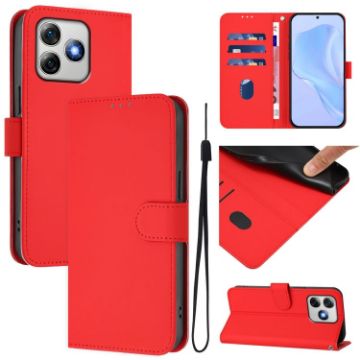 Ulefone Note 18 Ultra Red Leather Phone Case with Lanyard - 1