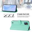ZTE Blade A52 Lite Mint Green Leather Phone Case with Lanyard - 3