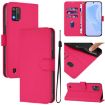 ZTE Blade A52 Lite Rose Red Leather Phone Case with Lanyard - 1