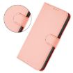 Moto G15 Pink Leather Phone Case with Lanyard - Solid Color Skin Feel - 4
