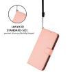 Moto G15 Pink Leather Phone Case with Lanyard - Solid Color Skin Feel - 6