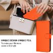 Moto G15 Power Leather Phone Case with Lanyard - Solid Orange Skin Feel - 5