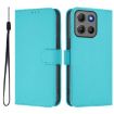 Moto G15 Lake Blue Leather Phone Case with Lanyard - Solid Color - 2
