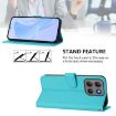 Moto G15 Lake Blue Leather Phone Case with Lanyard - Solid Color - 3