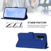 Samsung Galaxy A56 5G Dark Blue Leather Phone Case with Lanyard - 3