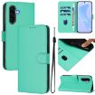 Samsung Galaxy A56 5G Green Leather Phone Case with Lanyard - 1
