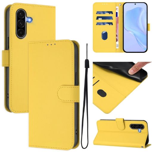 Samsung Galaxy A56 5G Lemon Yellow Leather Case with Lanyard - 1