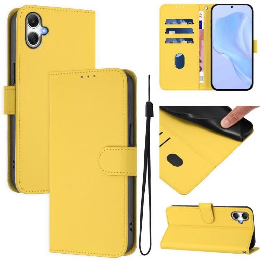Samsung Galaxy A06 4G/5G Lemon Yellow Leather Case with Lanyard - 1