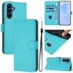 Samsung Galaxy A17 5G Lake Blue Leather Phone Case with Lanyard - 1