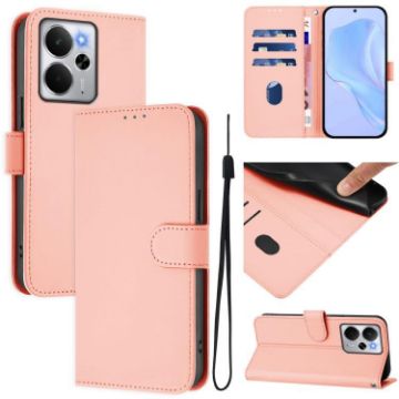 Realme 14 5G/14T 5G Pink Leather Phone Case with Lanyard - 1