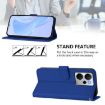 Realme 14 5G/14T 5G Leather Phone Case with Lanyard - Dark Blue - 3