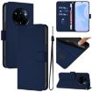 Realme Narzo 80 Pro Navy Blue Leather Phone Case with Lanyard - 1