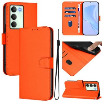 Realme V70 5G/14X Global Orange Leather Phone Case with Lanyard - 1