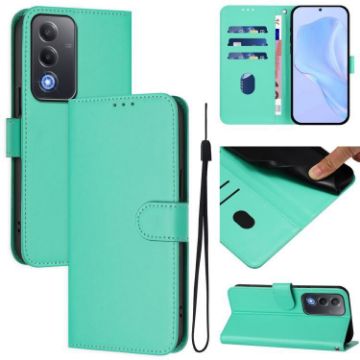 OPPO A5/A3 Pro 5G Green Leather Phone Case with Lanyard - 1