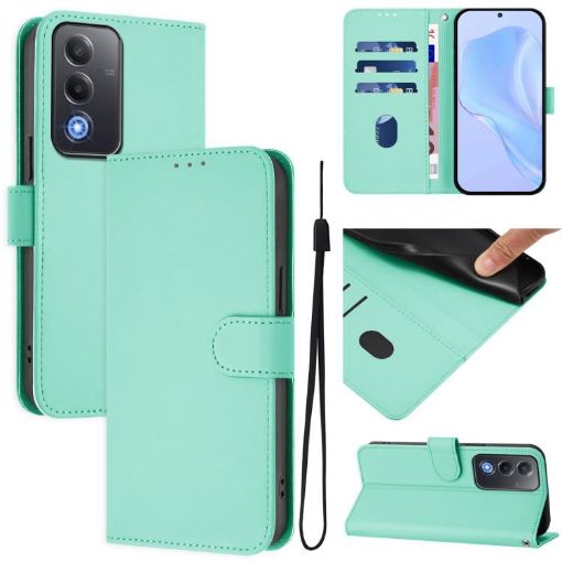 OPPO A5/A3 Pro 5G Leather Phone Case with Lanyard - Mint Green - 1