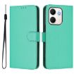 OPPO A5X 4G/5G Green Leather Phone Case with Lanyard - Solid Color - 2