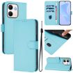 OPPO A5X 4G/5G Leather Phone Case with Lanyard - Sky Blue - 1