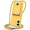 Samsung Galaxy A06 5G Yellow Silicone Case with Card Bag & Lanyard - 1