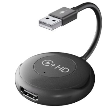 Wireless CarPlay Adapter USB HDMI - Round Silver Auto Adapter - 1