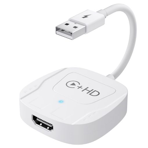 Wireless CarPlay Adapter USB HDMI - Square White Auto Adapter - 1