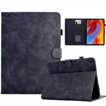 Samsung Galaxy Tab A8 2022 SM-X200 Leather Case - Flowers & Bird, Black - 1