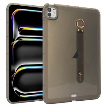 iPad Pro 13 2024 Black Wristband Holder Hybrid TPU Tablet Case - 1