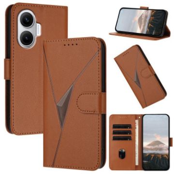 Redmi Turbo 4 Pro/Poco F7 Brown Leather Case with Triangle Buckle Clasp - 1