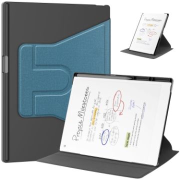 reMarkable Paper Pro Lake Blue Leather Tablet Case with Voltage Holder - 1