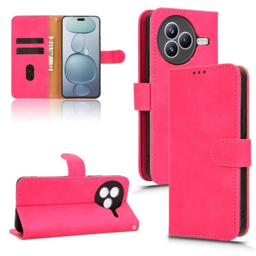 Xiaomi Civi 5 Pro 5G Rose Red Magnetic Flip Leather Phone Case - 1