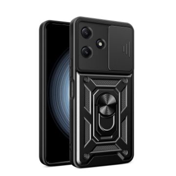 Redmi 12 5G Phone Case Black - Sliding Camera Cover TPU+PC Design - 1