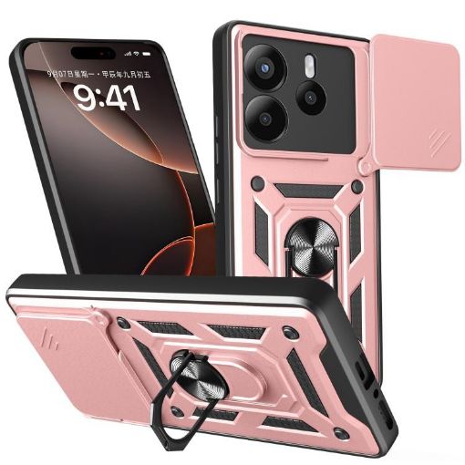 Redmi Note 14 5G Case Rose Gold - Sliding Camera Cover TPU+PC Design - 1