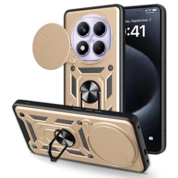 Redmi Note 14 Pro 4G Gold Case with Sliding Camera Cover TPU+PC - 1