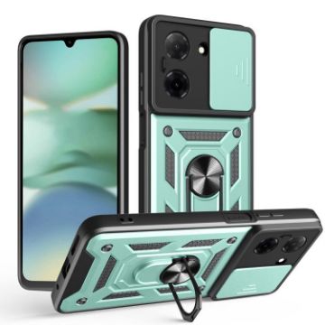 Redmi A5 4G Phone Case - Green TPU+PC with Sliding Camera Cover - 1