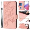 OPPO A5x 5G/4G Embossed Rose RFID Anti-theft Leather Case Pink - 1