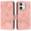 OPPO A5x 5G/4G Embossed Rose RFID Anti-theft Leather Case Pink - 2
