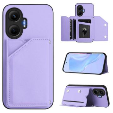 Redmi Turbo 4 Pro/Poco F7 Purple Case: 4 Card Slots & Wrist Strap - 1