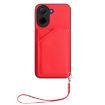Redmi A5/Poco C71 Red Phone Case with Wrist Strap & 4 Card Slots - 2