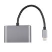 4 in 1 USB-C to RJ45, PD & Dual USB 3.1 Ethernet Adapter Cable - Grey - 3