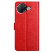 Xiaomi Poco F7 Pro/Ultra Red Flower Embossed Leather Phone Case - 3