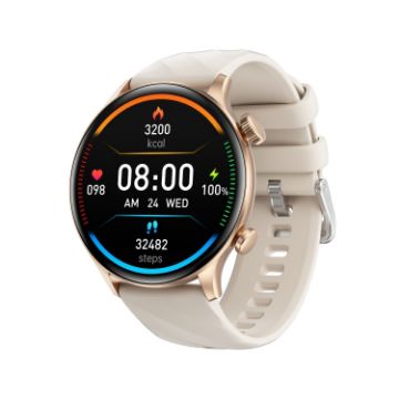 ZW63 Smart Watch - 1.39" Round Screen, Heart Rate/BP/Sugar/Oxygen/Temp, Gold - 1
